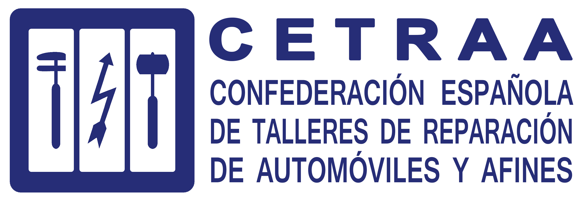 Logo CETRAA rectangular azul fondo blanco