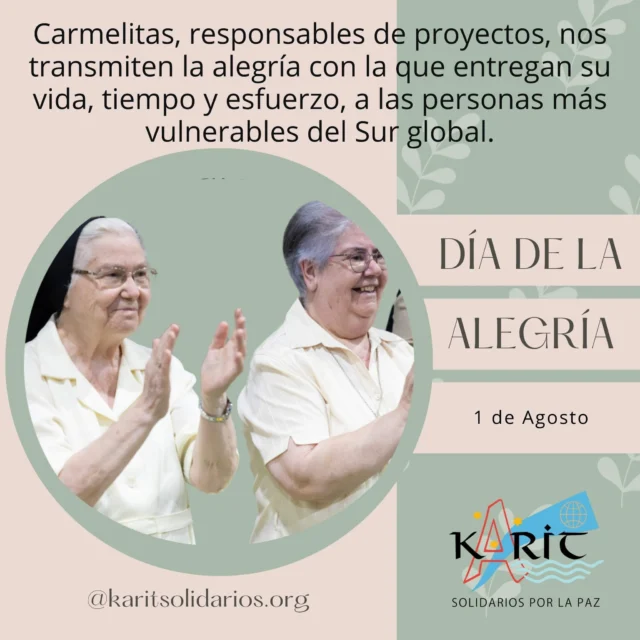 Comunicación-karit

Nuestras contrapartes carmelitas, responsables de proyectos, nos transmiten la alegría con la que entregan su vida, tiempo y esfuerzo a los más vulnerables del Sur global. Gracias por vuestro testimonio y fraternidad.

#conpocomucho #karitsolidarios #fraternidadquetransforma